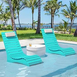 Ergonomic In-Pool Chair Lounger with Pillow Headrest