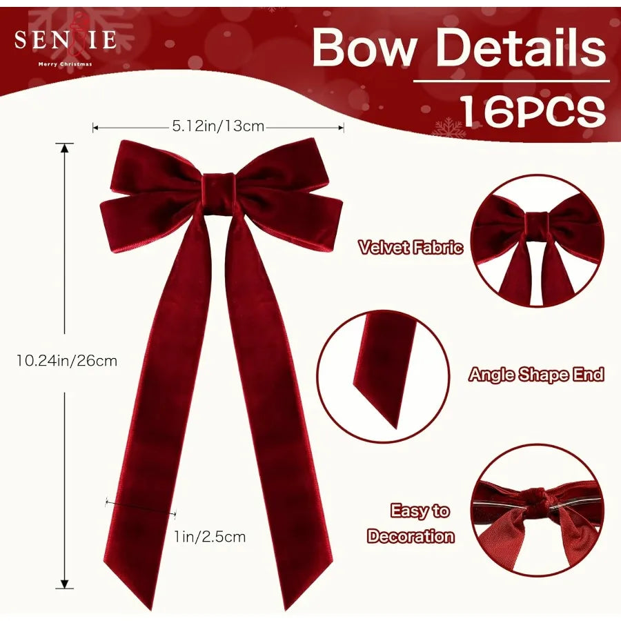 Red Velvet Ribbon Bows
