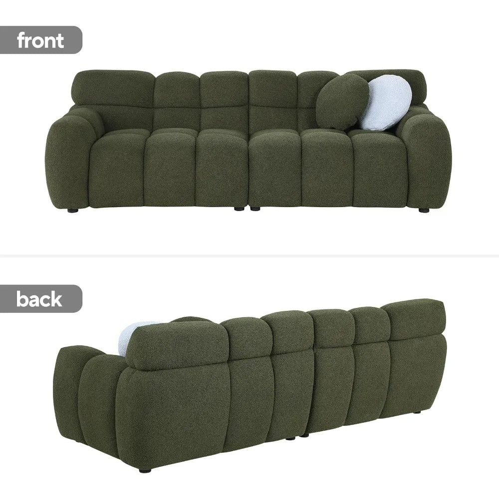 Boucle Couch with Pillow