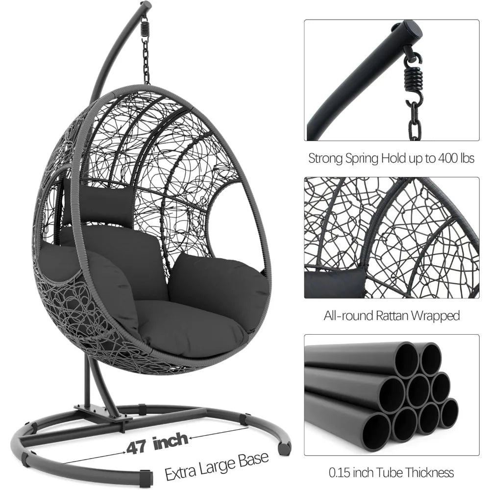 Oversized Hanging Egg Chair with Cushions