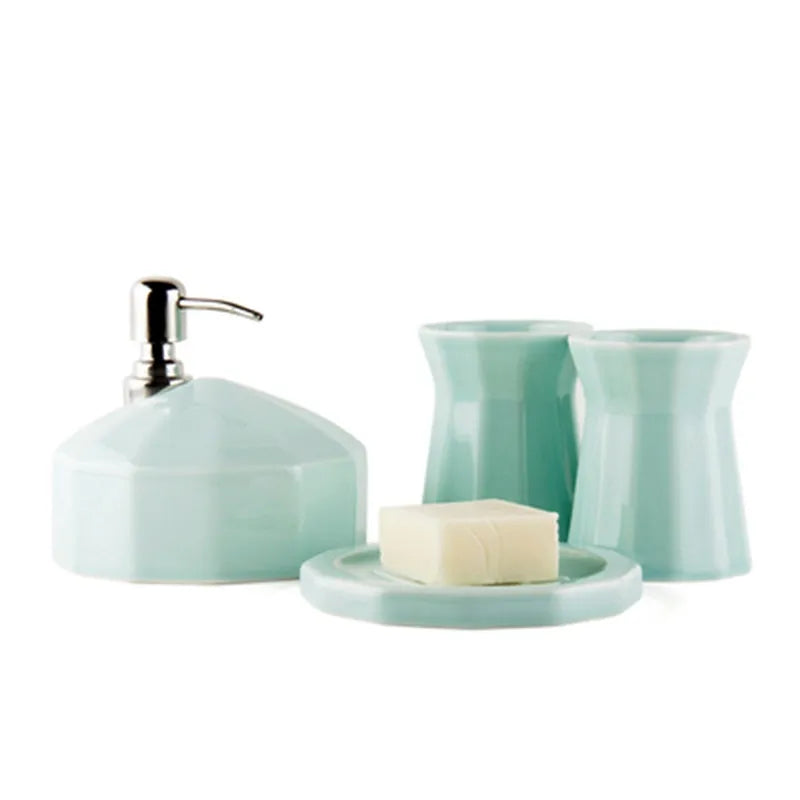 Modern Chic Ceramic Bathroom Accessory Set