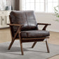 Upholstered Leather Cushions Accent Chair