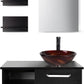 Modern 28" Wall Mounted Bathroom Vanities with Sink, Faucet, and Mirror, Full Set