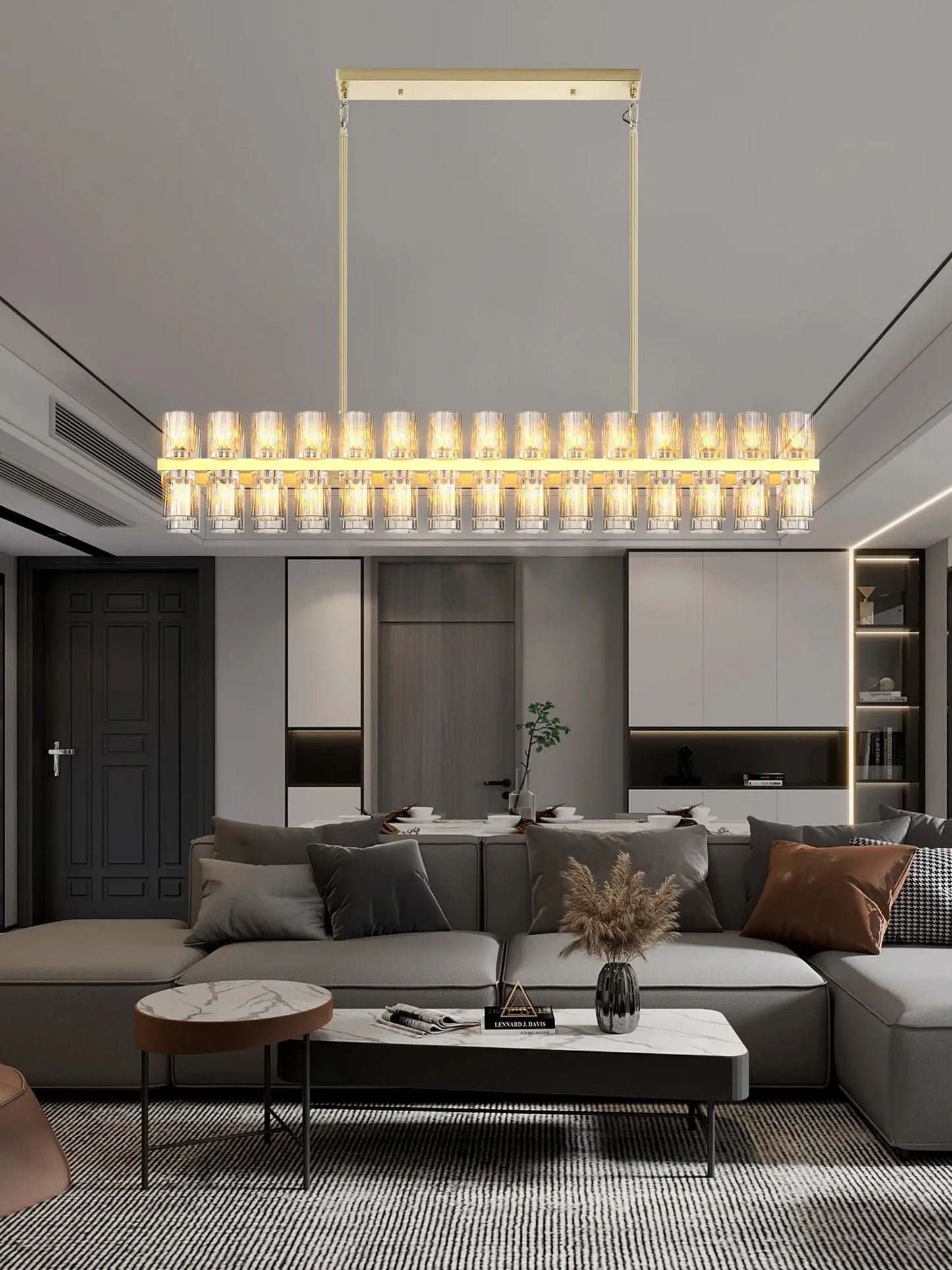 Modern Gold Crystal Chandelier