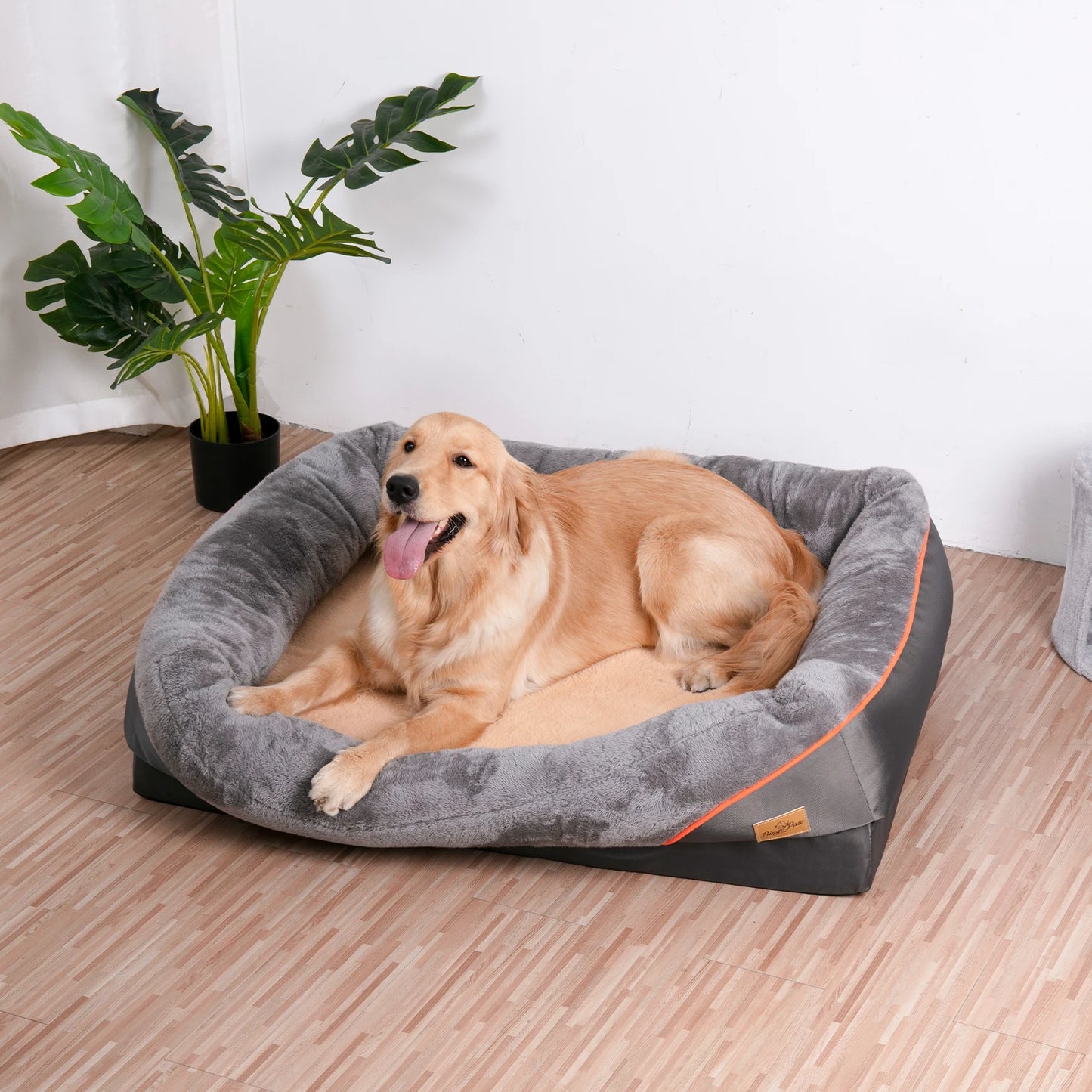 Super Soft Orthopedic Foam Bed with Cotton-padded Bolster and Removable Cover