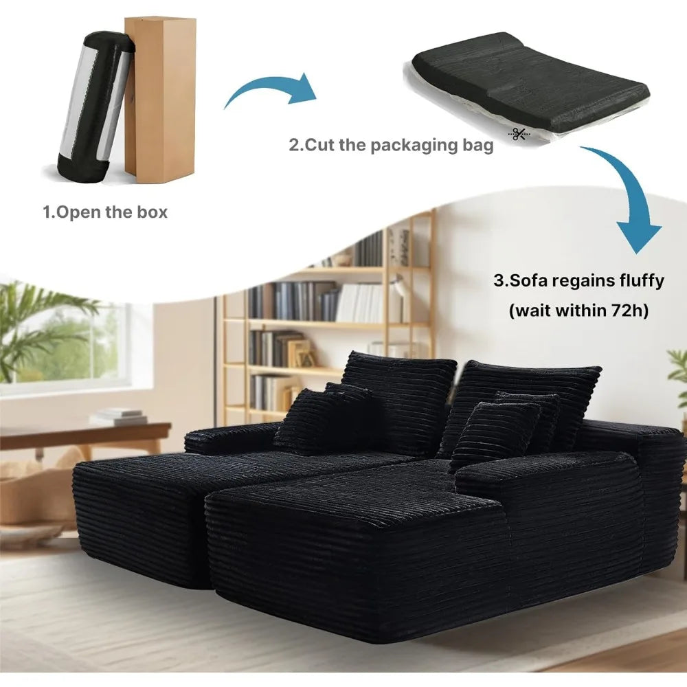 Oversized Modular Cloud Chaise Lounge