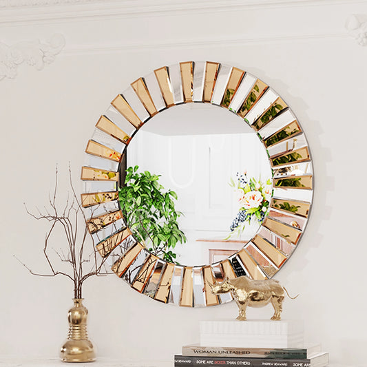 High Quality Crafted Round Sunburst Wall Mirror