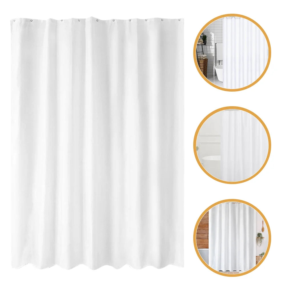 Waterproof Polyester Shower Curtain with Hooks