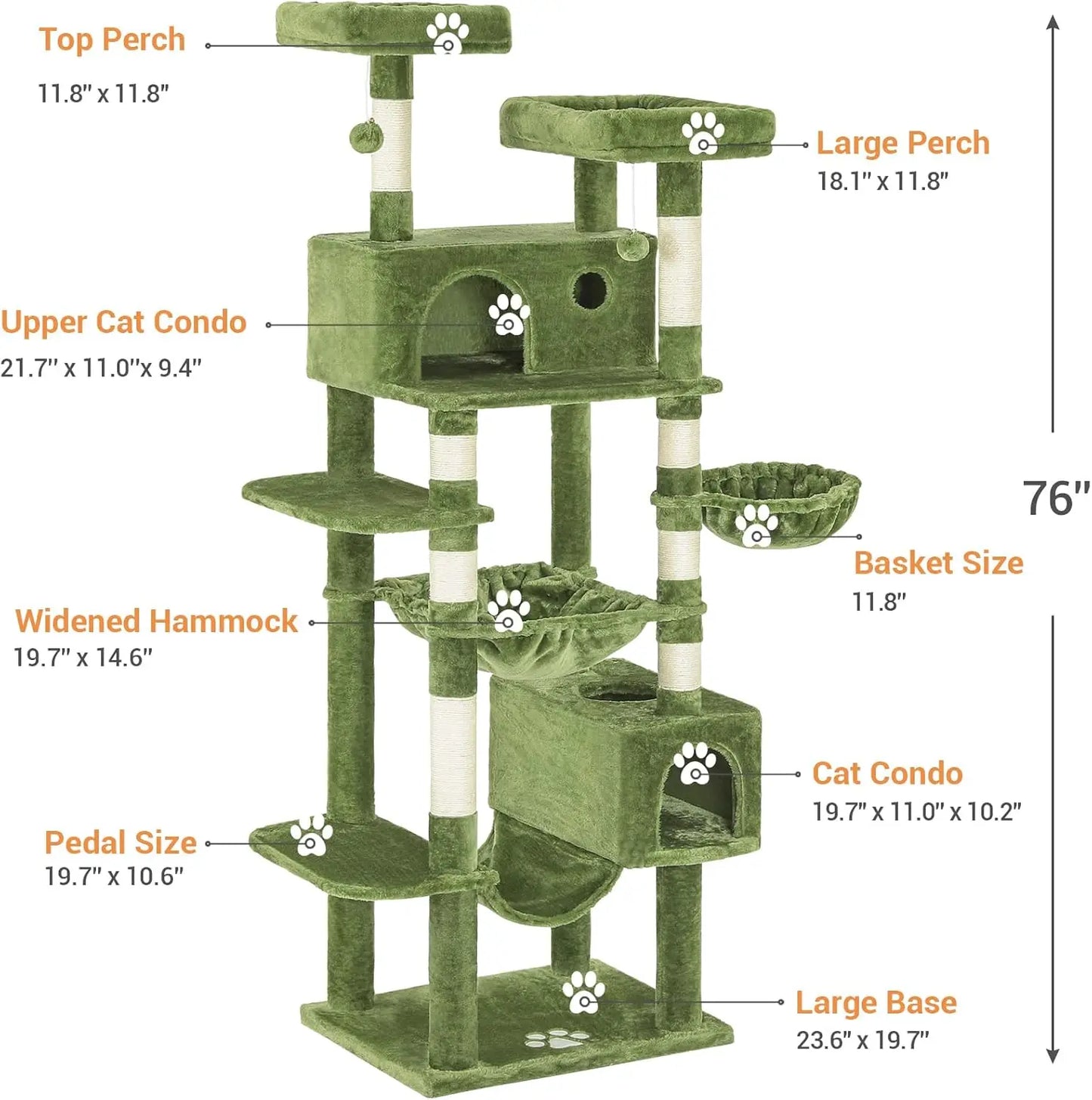 76" Cat Tree Tower