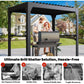 Grill Waterproof Pergola with Adjustable Louvered Roof