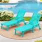 Wood Chaise Lounger with Wheels