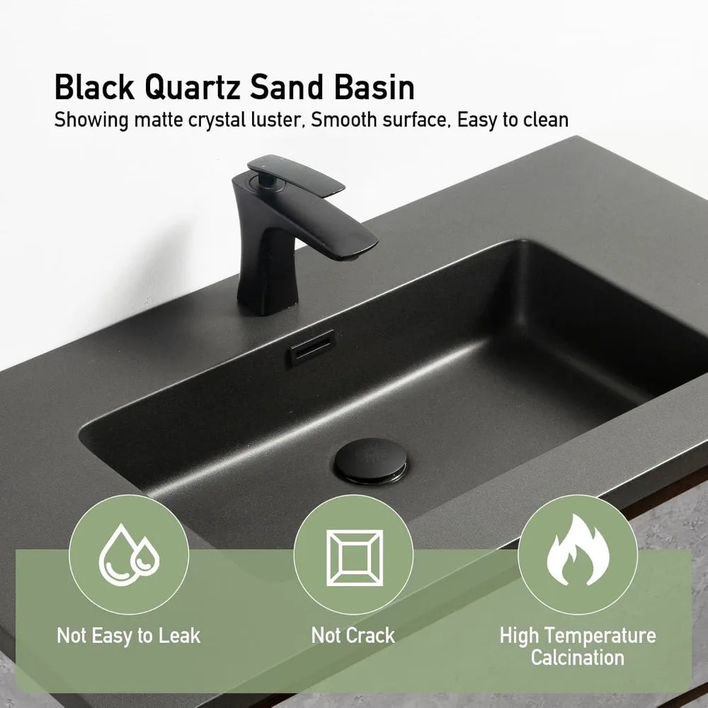 Modern Sleek Floating Vanity with Sink