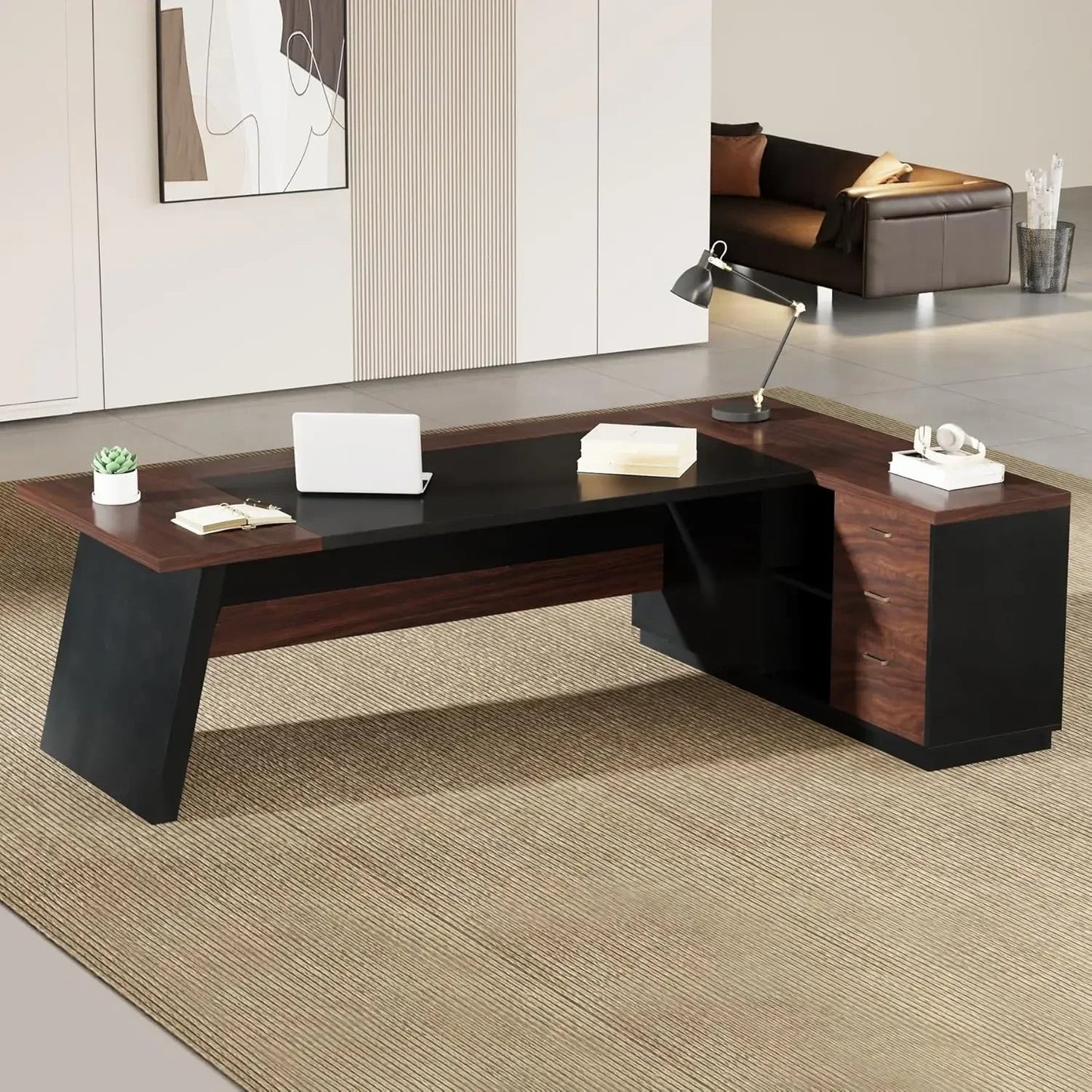 Professional L-Shaped Executive Desk