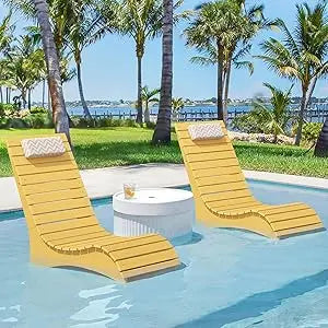 Ergonomic In-Pool Chair Lounger with Pillow Headrest