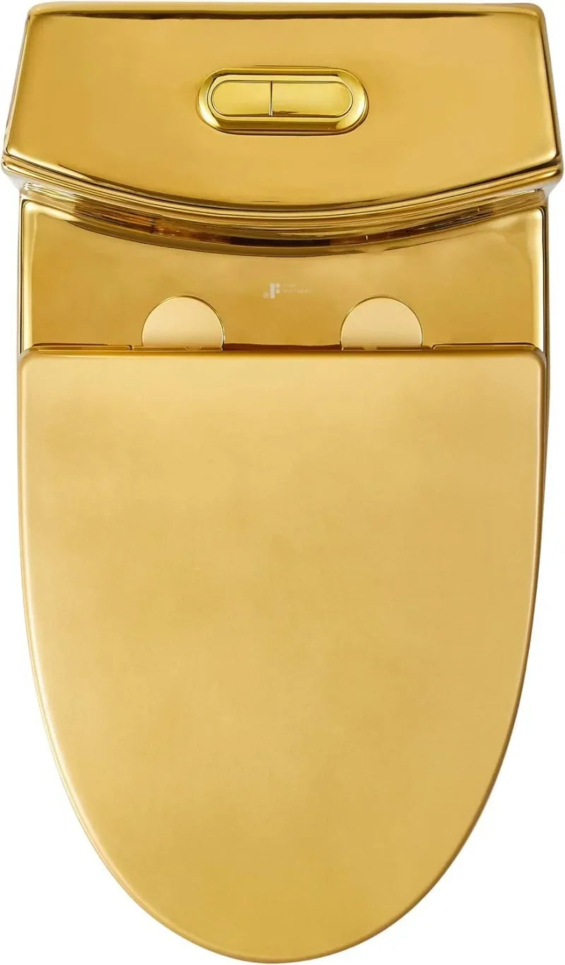 Contemporary Luxury Gold Compact One-Piece Toilet