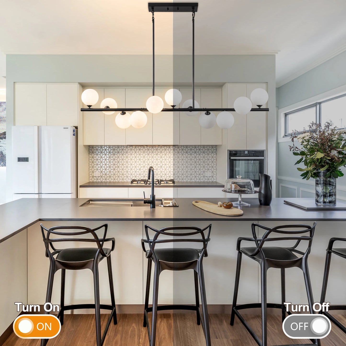 Modern Linear Bubble Chandelier