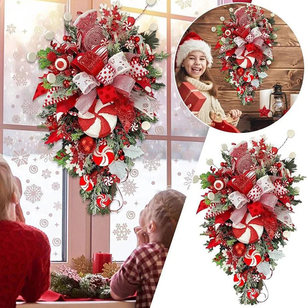 Upside Down Christmas Tree Garland Wreath