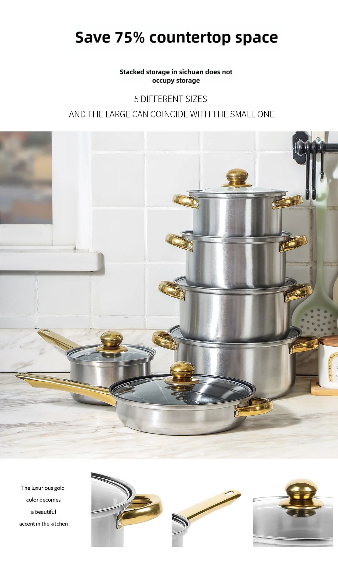 Non-Stick Stainless Steel Cookware Set