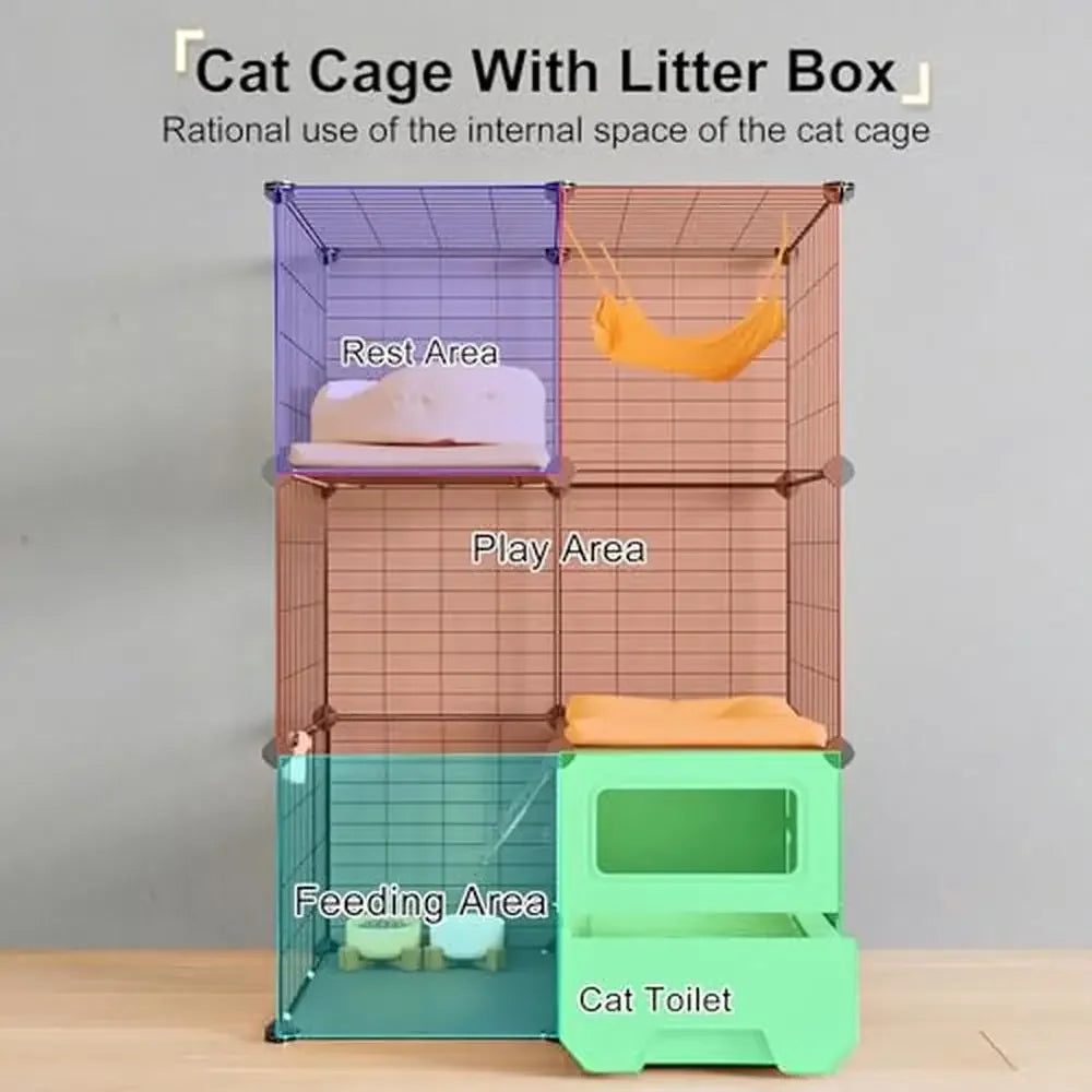 Cat Cage with Litter Box