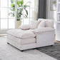 Modern Corduroy Lounge Sleeper with Pillow