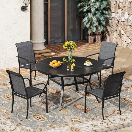 Round Aluminum Patio Dining Set