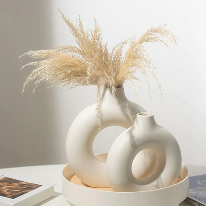 Minimalist Nordic Boho Ceramic Vase, Set of 2