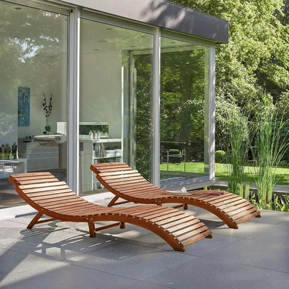 Acacia Wood Chaise Lounge