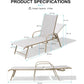 Aluminum Fabric Chaise Lounge Chair