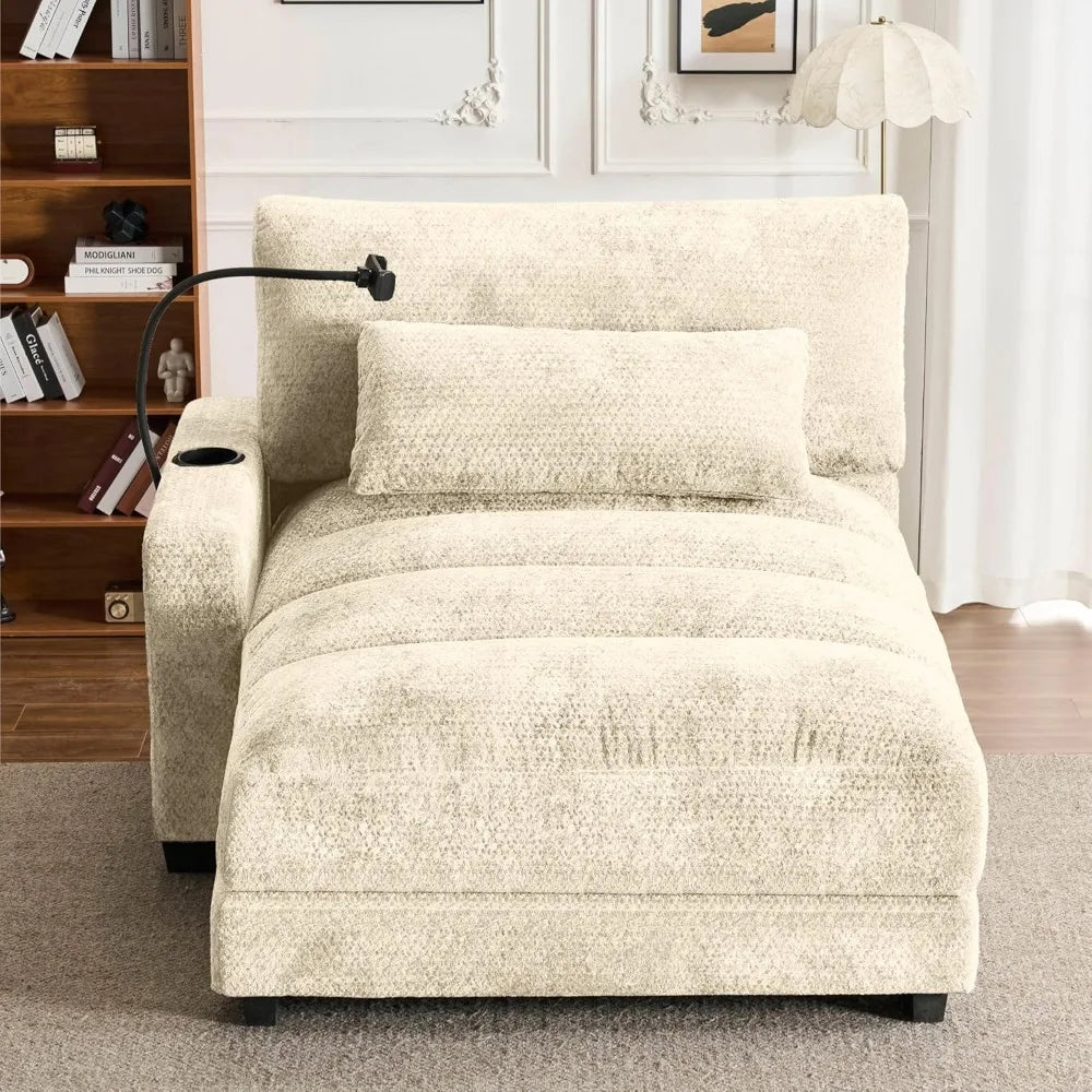 Oversized Chaise Lounge Chair with Pillow