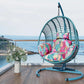 Oversized Wicker Swing Egg Chair with Cushions