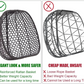 Wicker Hammock Double Swing Chair with Cushions