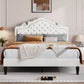 Upholstered Diamond Button Tufted Platform Bed