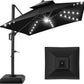 Tier Square Cantilever Patio Umbrella with Solar LED Lights