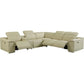 Modern Morocco Italian Leather Sectional Sofa with 3-Power Recliners