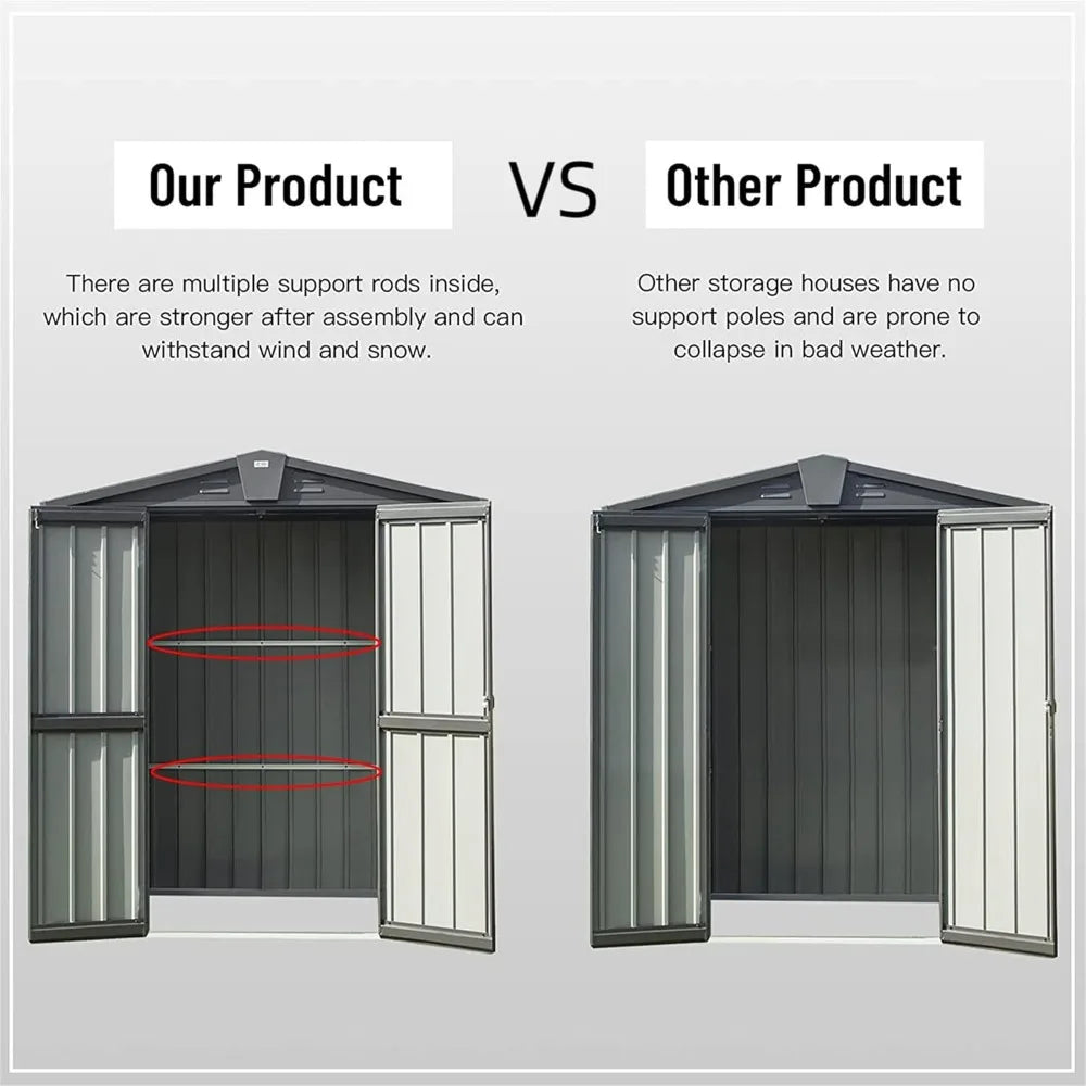 Outdoor Storage Shed with Lock and Vents