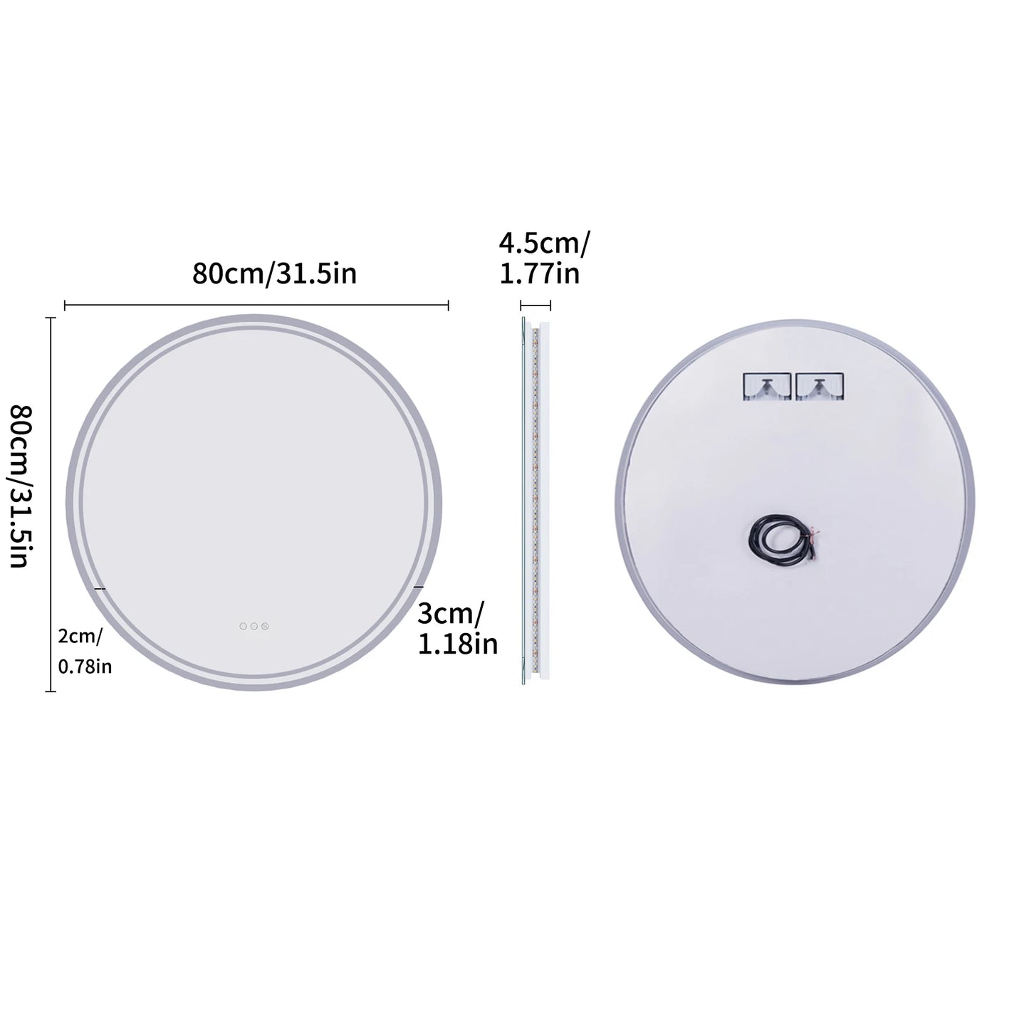 Smart LED Technology Round Mirror