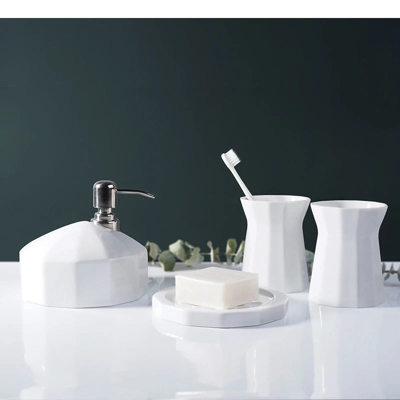 Modern Chic Ceramic Bathroom Accessory Set