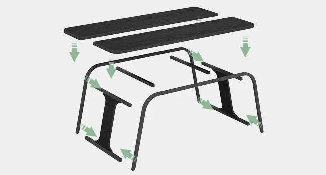 Modern Simple Executive Desk with Sturdy Metal Base