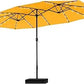 Rectangular Cantilever Patio Umbrella with LED Solar Lights