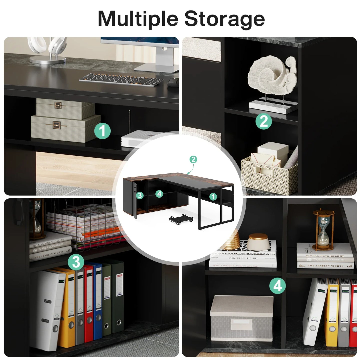 Modern Constructed  L-Shaped Executive Desk