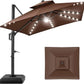 Tier Square Cantilever Patio Umbrella with Solar LED Lights