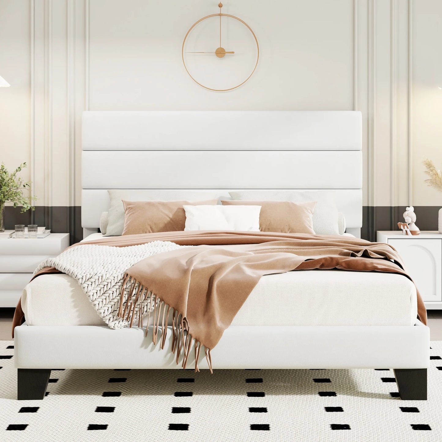 Contemporary Fabric Platform Bed