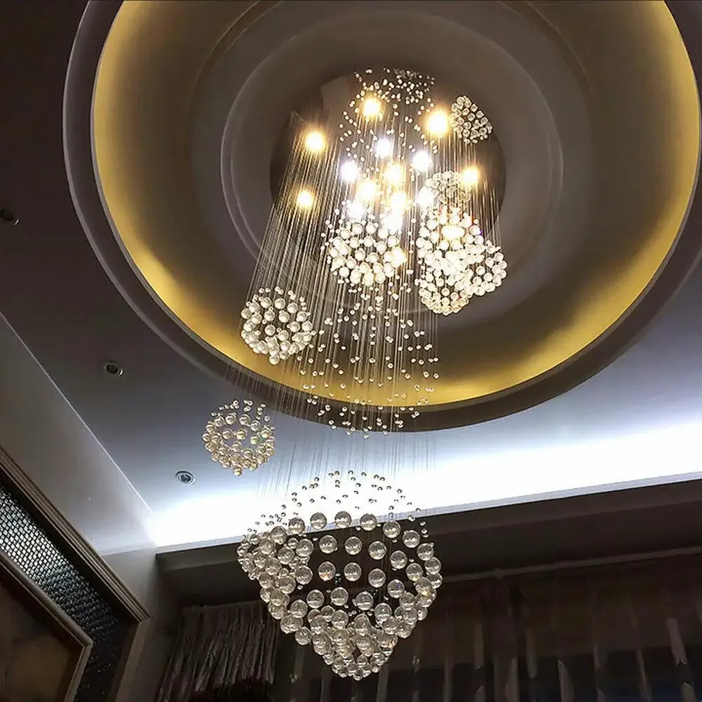 Spiral Solar System Crystal Chandelier