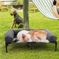Elevated Dog Bed with Cooling Breathable Mat and Soft Plush Mat