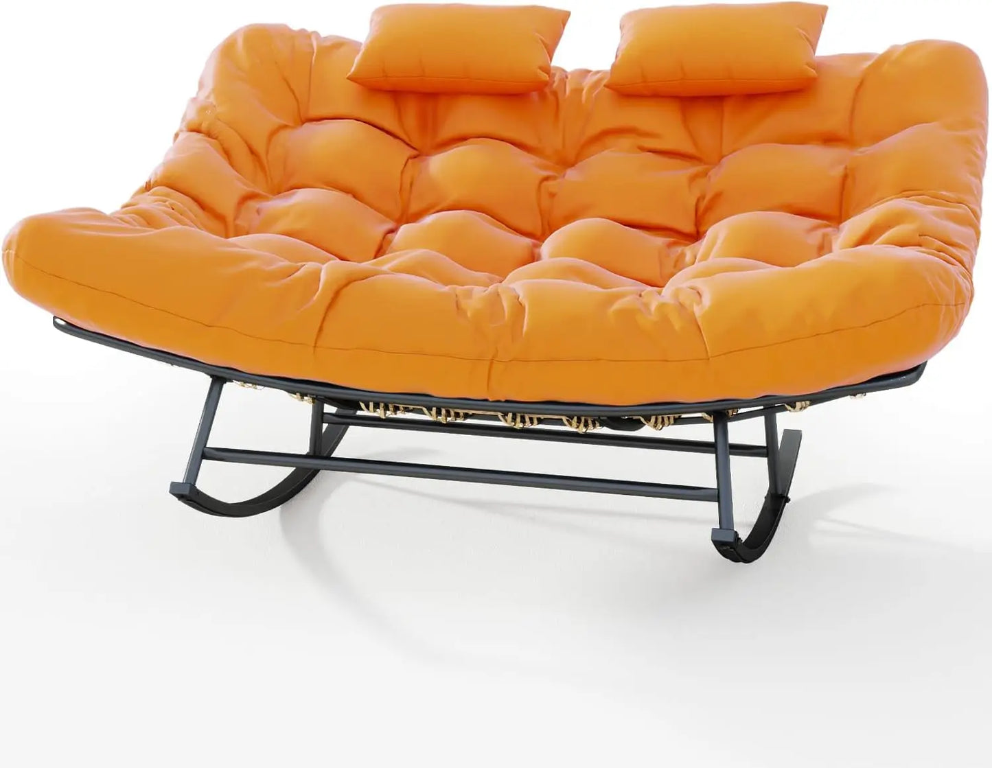 Oversized Loveseat Rocking Papasan Chair with Cushions