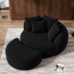 Modern Corduroy Oversized Lounge Chair with Ottoman