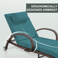 Rattan Wicker Chaise Lounge Chairs with Wheels and Cushions