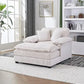 Modern Corduroy Lounge Sleeper with Pillow