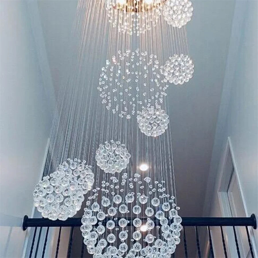 Spiral Solar System Crystal Chandelier