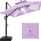 Tier Square Cantilever Patio Umbrella with Solar LED Lights